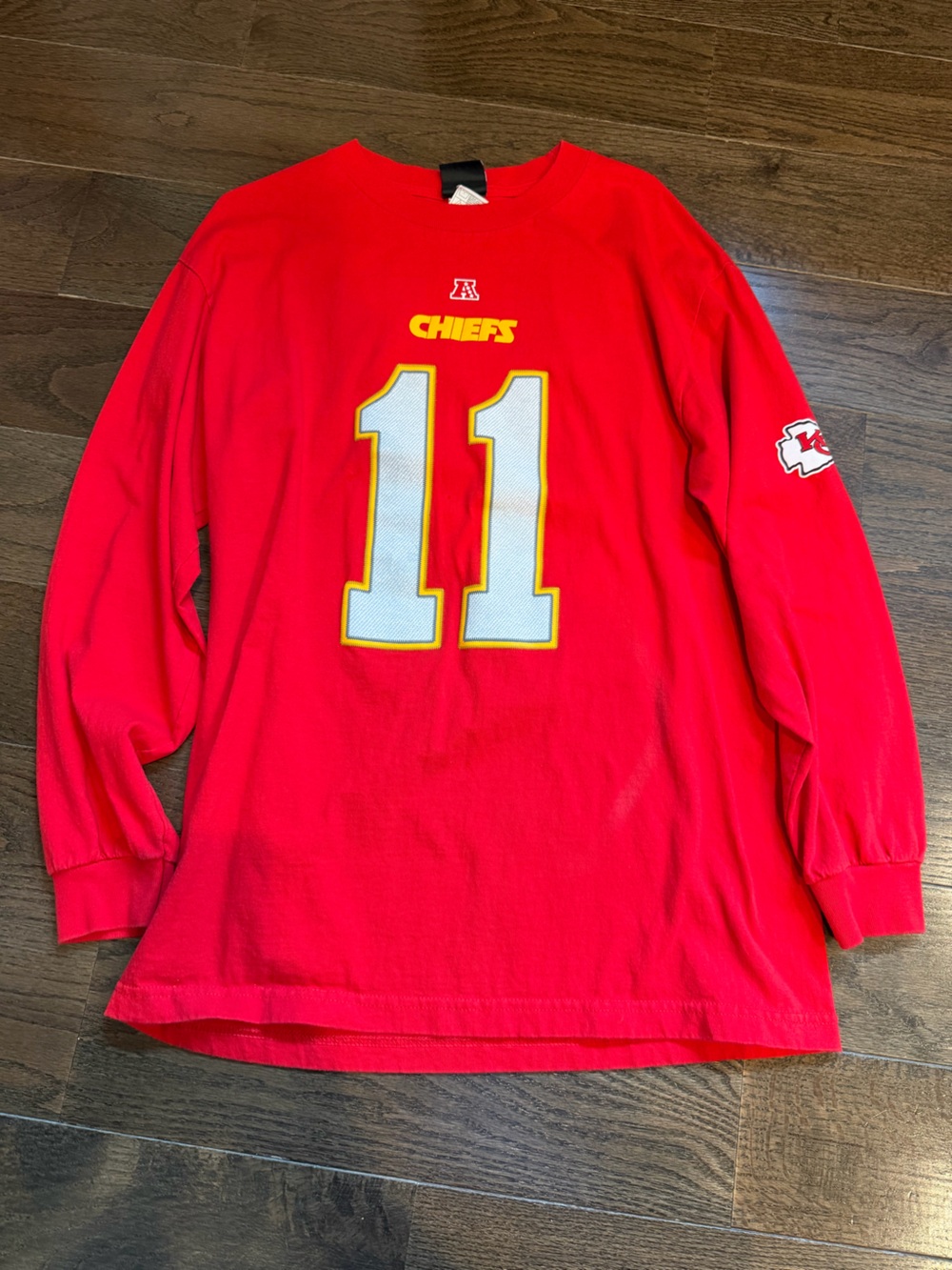#11 Neil Smith Kansas City Chiefs Red Long-Sleeve Football Jersey Shirt